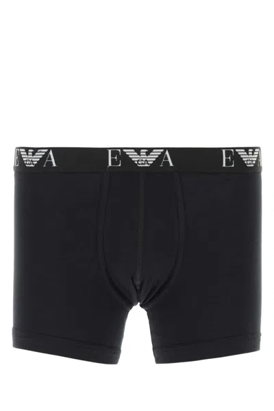 Emporio Armani Black Cotton Boxer Set