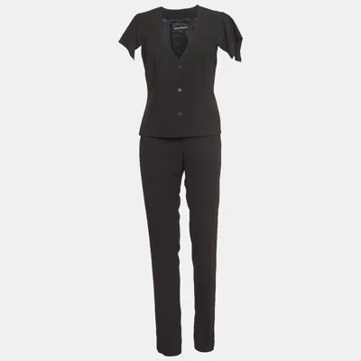 Pre-owned Emporio Armani Black Cotton Pique Pantsuit M
