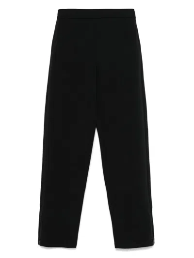 EMPORIO ARMANI BLACK COTTON TROUSERS