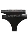Emporio Armani Two-pack Of Asv Organic-cotton Briefs With Logo Waistband In Black