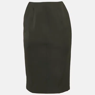 Pre-owned Emporio Armani Black Crepe Pencil Skirt S