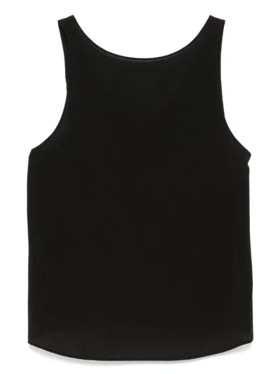 EMPORIO ARMANI BLACK CREPE SLEEVELESS TOP
