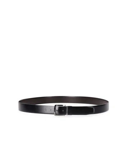 EMPORIO ARMANI EMPORIO ARMANI BLACK DARK BROWN REVERSIBLE BELT