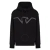 Emporio Armani Black Eagle Logo Jersey Hoodie
