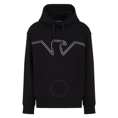 Emporio Armani Black Eagle Logo Jersey Hoodie