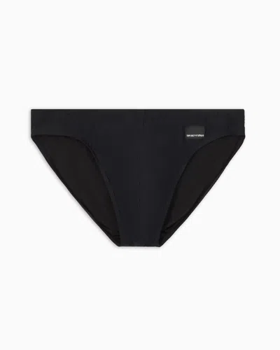 Emporio Armani Black Edition Swim Briefs With Logo Patch