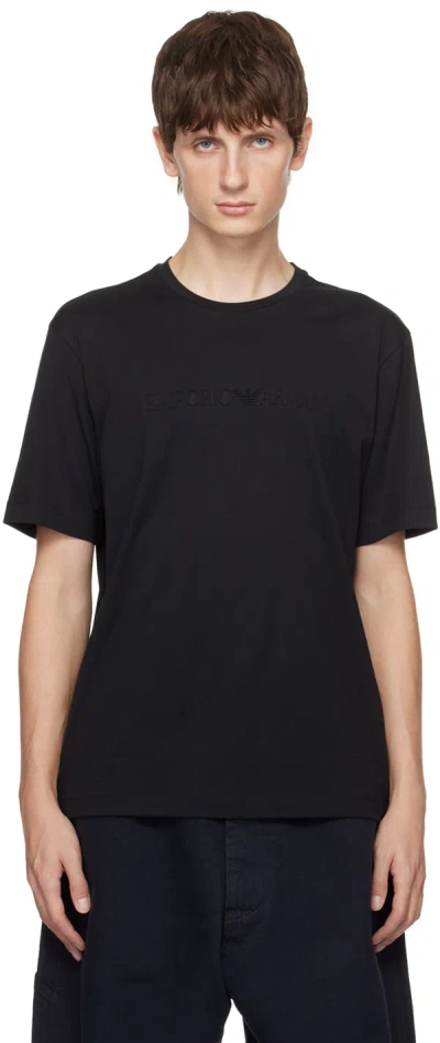 Emporio Armani Black Embossed T-shirt