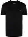 Emporio Armani Black T-shirt With Logo Lettering On The Front In Cotton And Lyocell Blend Man In Black