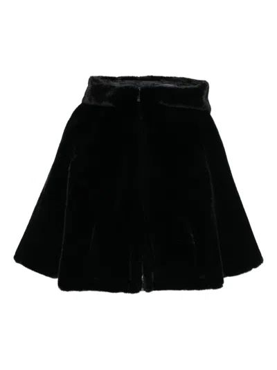 Emporio Armani Black Faux Fur Coat