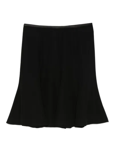 EMPORIO ARMANI BLACK FLARED HEM SKIRT