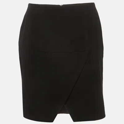 Pre-owned Emporio Armani Black Gabardine Pencil Skirt M