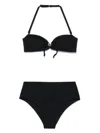Emporio Armani Black High Waist Brief Bikini Set