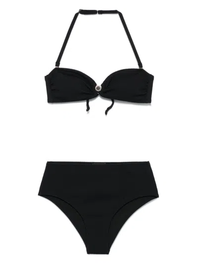 Emporio Armani Black High Waist Brief Bikini Set
