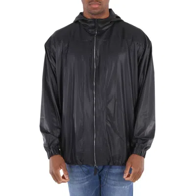Emporio Armani Black Hooded Technical-jersey Blouson Jacket
