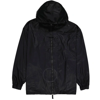 Emporio Armani Black Hooded Technical-jersey Blouson Jacket
