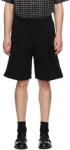 Emporio Armani Black Layered Shorts In Black