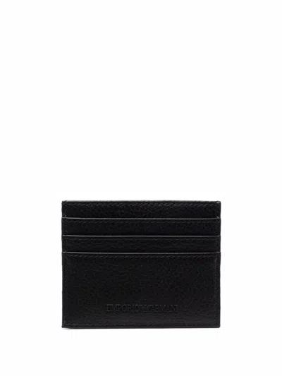 Emporio Armani Black Leather Credit Card Case