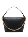 Emporio Armani Ppa Leather Medium Hobo Bag With Chain In Black