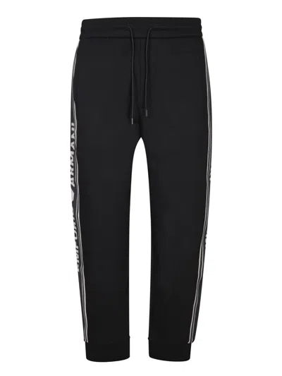 EMPORIO ARMANI BLACK LOGO BAND SWEATPANTS