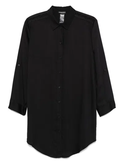 EMPORIO ARMANI BLACK LOGO BEACH DRESS