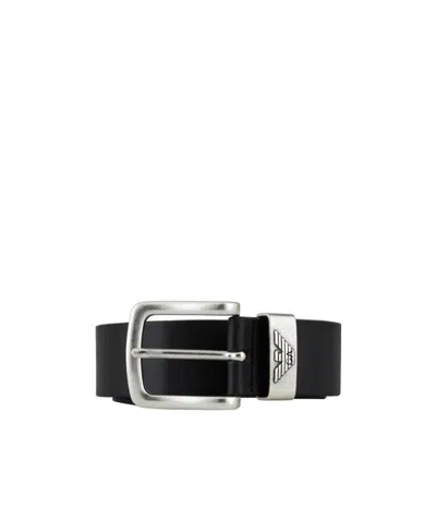 Emporio Armani Black Logo Buckle Belt