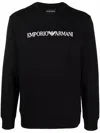Emporio Armani Logo-print Crew-neck Sweatshirt In Black