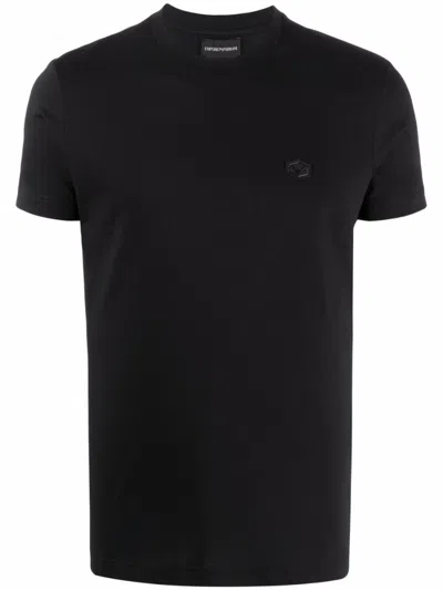 EMPORIO ARMANI BLACK LOGO COTTON T-SHIRT