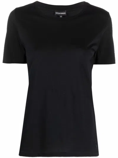 EMPORIO ARMANI BLACK LOGO COTTON T-SHIRT