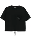 EMPORIO ARMANI BLACK LOGO-EMBELLISHED T-SHIRT