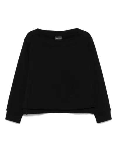 Emporio Armani Black Logo Embossed Sweatshirt