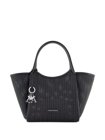 Emporio Armani Black Logo-key Fob Tote