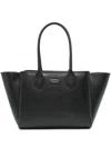 Emporio Armani Faux Leather Large Shopping Bag In Black