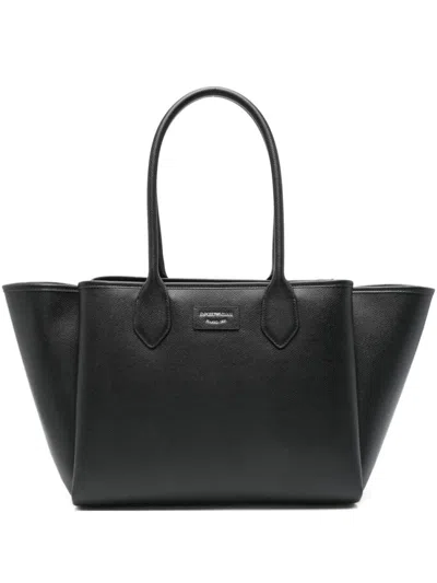 EMPORIO ARMANI BLACK LOGO LARGE TOTE