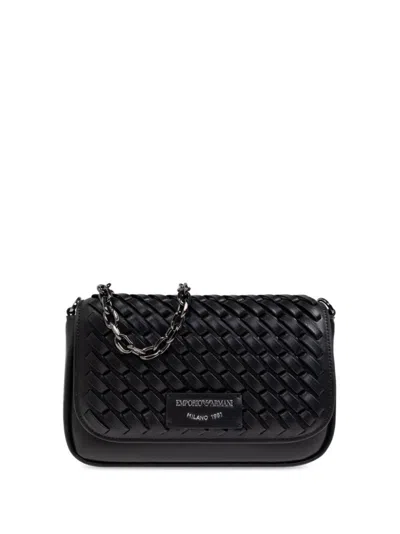 Emporio Armani Black Logo-patch Crossbody Bag