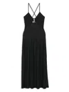 Emporio Armani Logo Cut-out Maxi Beach Dress In Black