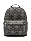 Emporio Armani Coated Faux Leather Logo Print Backpack With Front Pocket