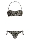 Emporio Armani Allover Logo Bikini Set In Black