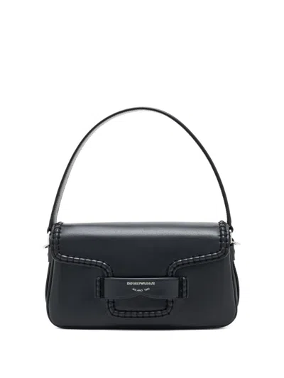 EMPORIO ARMANI WOMEN BLACK LOGO SHOULDER BAG, ONESIZE LUXURY SHOULDER BAGS FOR WOMEN DARVEYS