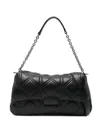 Emporio Armani Quilted Foldover Chain-link In Black