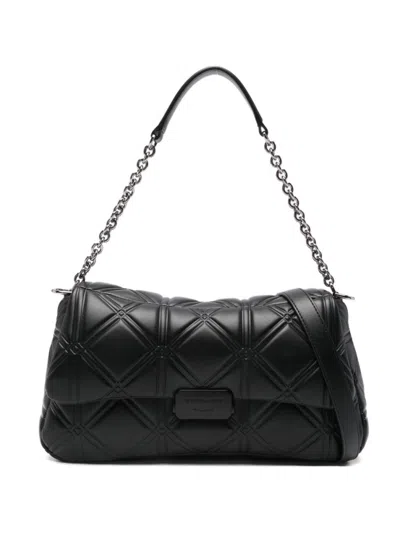 EMPORIO ARMANI BLACK LOGO SHOULDER BAG