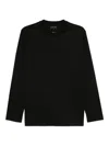 Emporio Armani Classic Crew Neck Sweatshirt With Logo Embroidery In Black