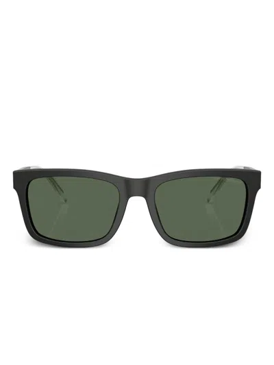 Emporio Armani Black Logo-engraved Sunglasses In Orange