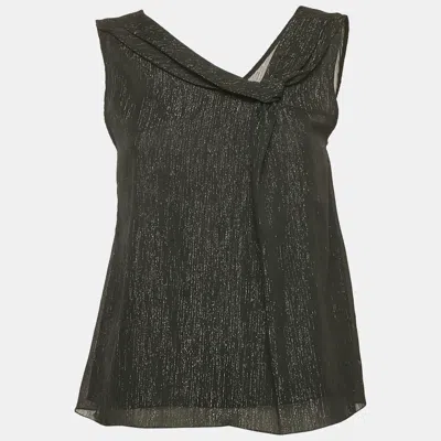 Pre-owned Emporio Armani Black Lurex Tank Top M