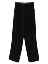 Emporio Armani Shimmery Wide Leg Trousers In Black