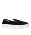 Emporio Armani Black Monogram Slip-on Sneaker In Black