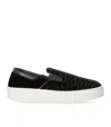 Emporio Armani Black Monogram Slip-on Sneaker In Black