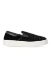 Emporio Armani Black Monogram Slip-on Sneaker In Black
