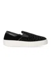 Emporio Armani Black Monogram Slip-on Sneaker In Black