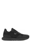 Emporio Armani Asv Recycled Nylon Sneakers With Regenerated Saffiano Details In Black