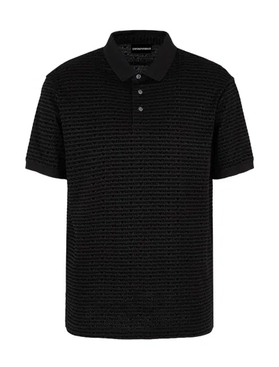 EMPORIO ARMANI EMPORIO ARMANI BLACK POLO SHIRT